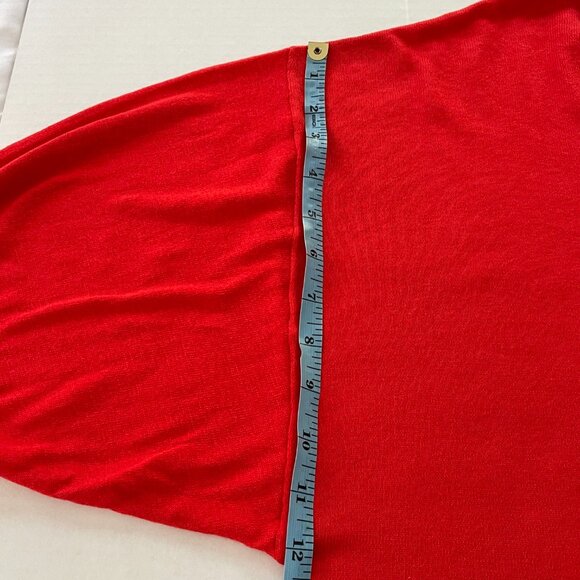 Esprit oversize soft red crop sweater top with tie string size US Small - Picture 7 of 8